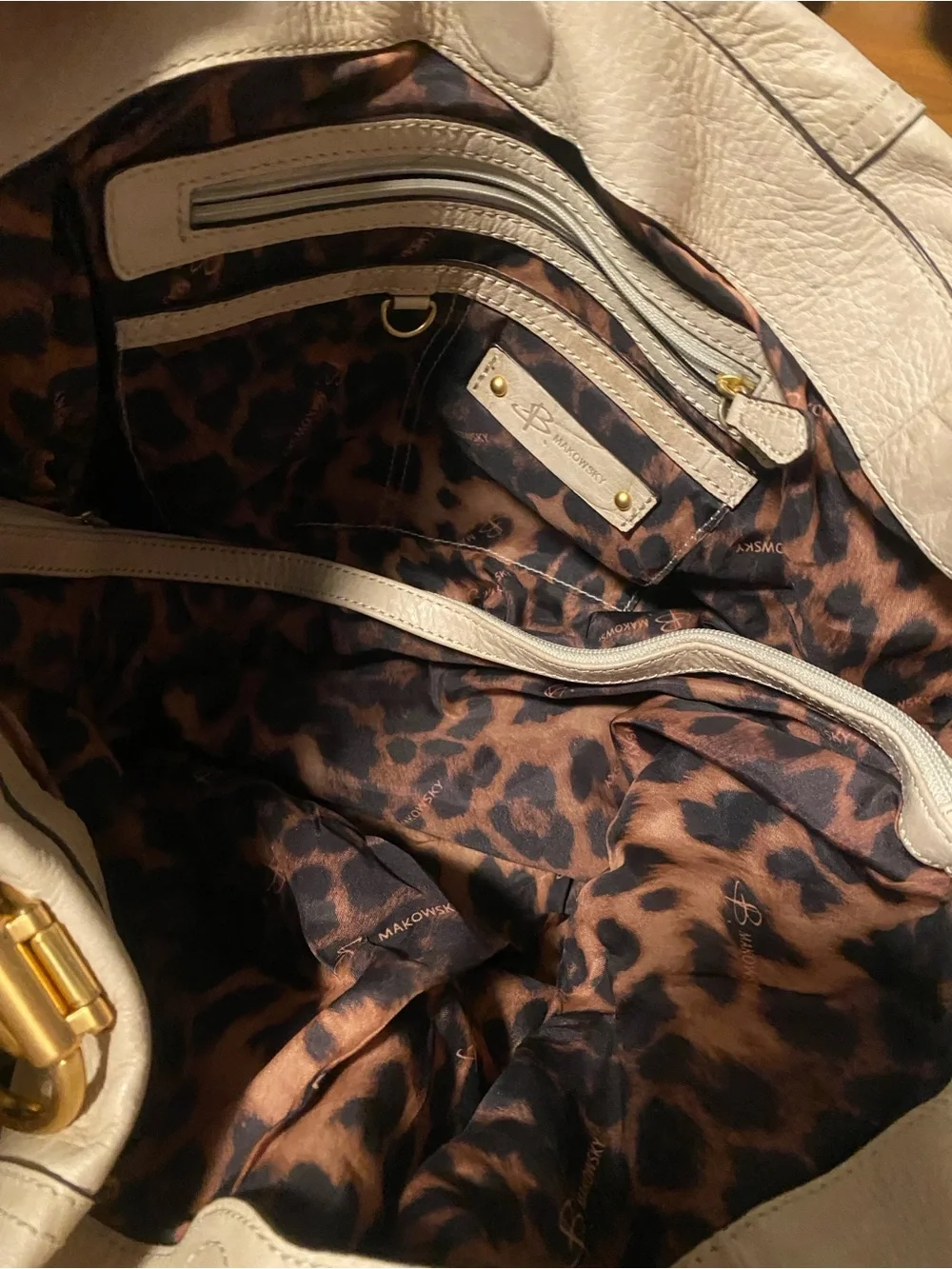 b. makowsky Tan Leather Hobo with Gold Ring Hardware - Picture 3 of 5